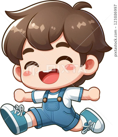 a boy with jumping a boy with jumping 123886997