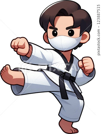 boy in white clothing Taekwondo 123887515