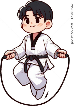 Taekwondo jump rope 123887567
