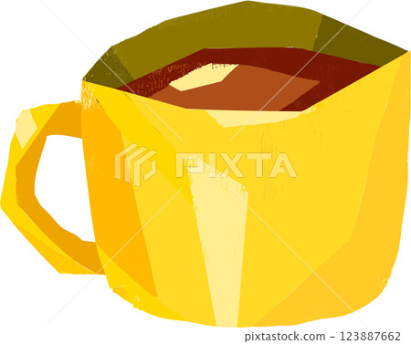 Yellow mug illustration 123887662