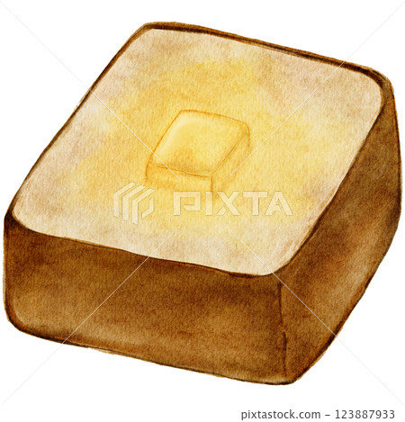 Watercolor illustration of toast bread 123887933