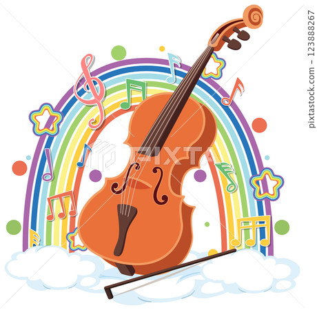 Colorful Symphony: Music and Rainbows 123888267