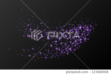 Purple stars and sparkles, magic star dust background, light effect with flares. Purple stars and sparkles, magic star dust background, light effect with flares. 123888408