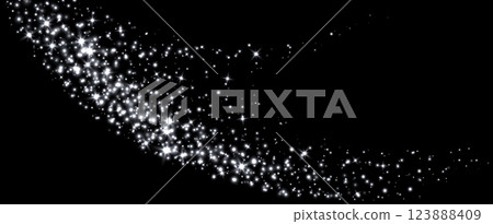 White stars and sparkles, magic star dust background, light effect with flares. 123888409