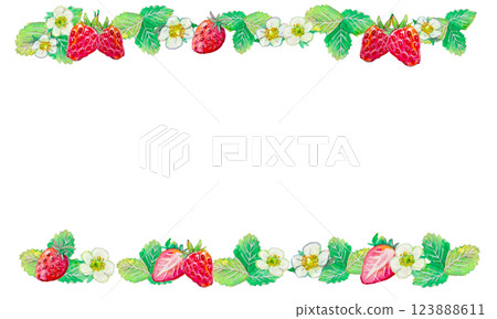 彩色草莓線框 123888611