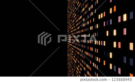 The windows of a multi-storey building 123888943