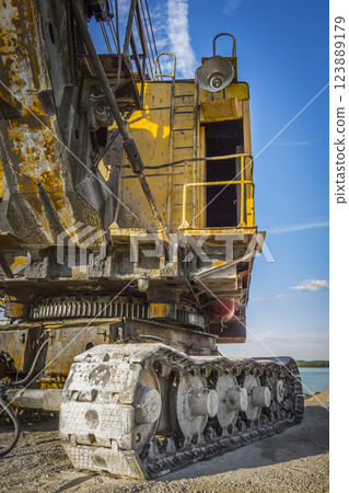 The cabin of the excavator 123889179