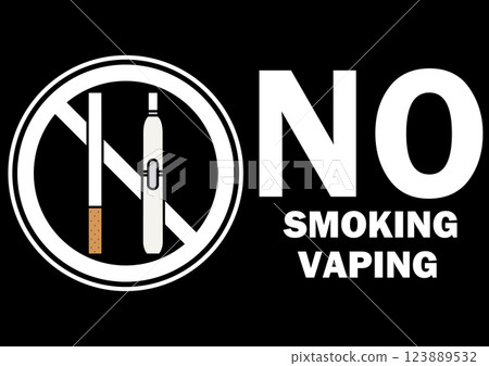 Illustration of a signboard - No Smoking - Illustration of a signboard - No Smoking - 123889532