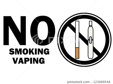 Illustration of a signboard - No Smoking - 123889548