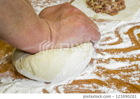 Manual cooking dumplings 123890281