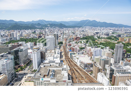 從JR札幌車站週邊（札幌車站西側）看到的札幌街景 123890391