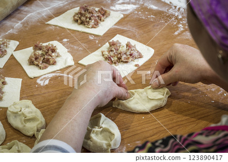 Manual cooking dumplings 123890417