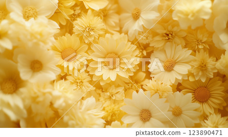 黃色花朵背景素材（生成式 AI） 123890471