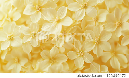 黃色花朵背景素材（生成式 AI） 123890472