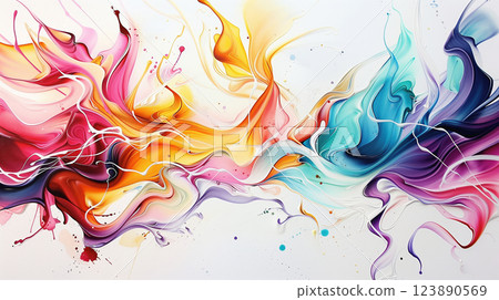 "A dynamic background of colorful liquids." 123890569