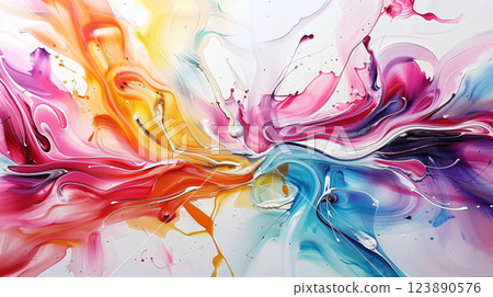 "A dynamic background of colorful liquids." 123890576