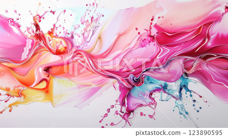 "A dynamic background of colorful liquids." 123890595