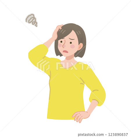 Woman scratching her head Woman scratching her head 123890837