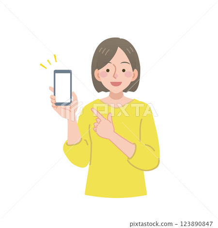 指著智能手機的女人 123890847