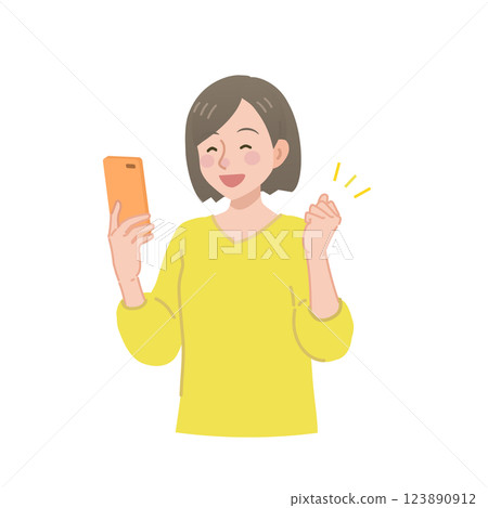 拿著膽量的婦女擺在與智能手機 拿著膽量的婦女擺在與智能手機 123890912
