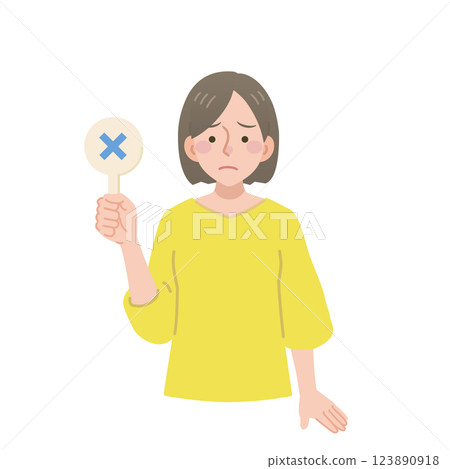 Woman holding a cross 123890918