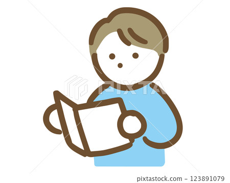 A man reading a book 123891079