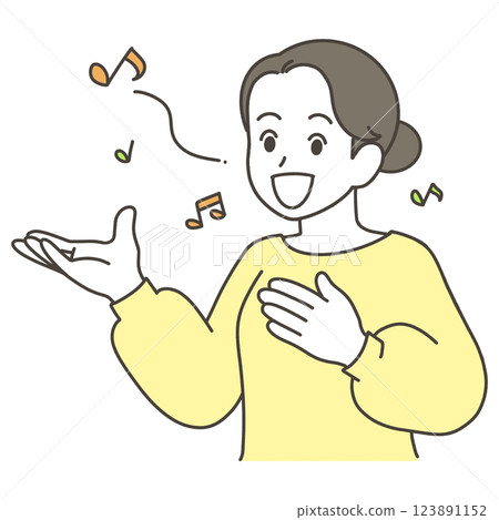 Woman singing a song 123891152