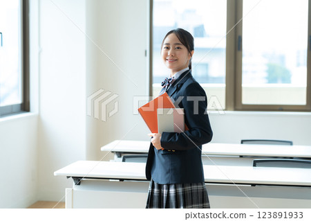 Students studying in classroom 123891933