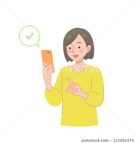 Woman operating a smartphone 123892474