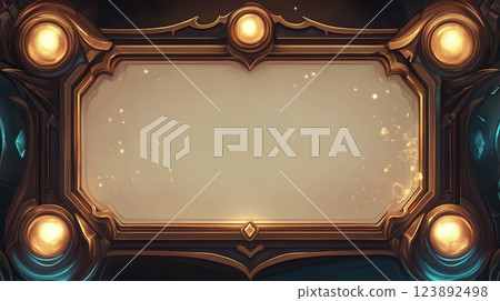 Fantastic frame design with gorgeous gold ornamentation. 123892498