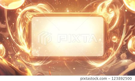 A fantastical frame design filled with shining energy. A portal to a fantasy world. 123892500