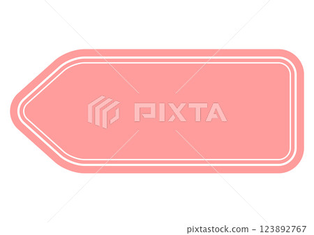 Pink label style heading frame 123892767