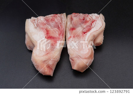 Pig's trotters (claws) frozen 123892791