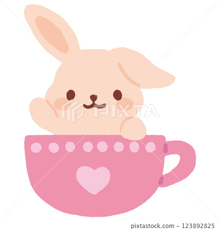 茶杯裡的兔子插圖 茶杯裡的兔子插圖 123892825