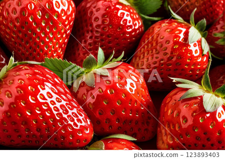 32 AI-generated images of sweet, juicy, ripe strawberries in vibrant red 123893403
