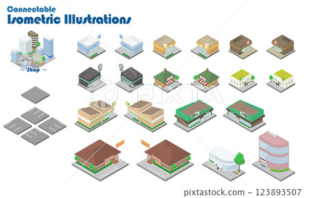 連接！等距插圖 [商店 1]（附停車位） 123893507