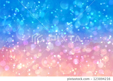 藍色和粉紅色漸變閃光背景照明散景光 123894216