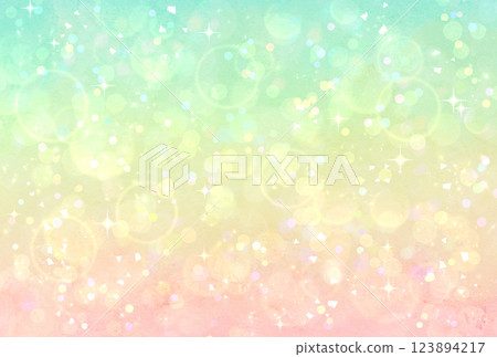 彩色漸層閃光背景綠黃粉照明散景光 123894217