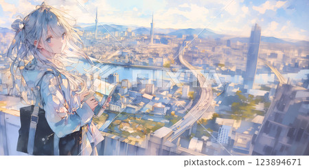 旅行女人,插圖,水彩畫,橫幅素材,插圖 旅行女人,插圖,水彩畫,橫幅素材,插圖 123894671