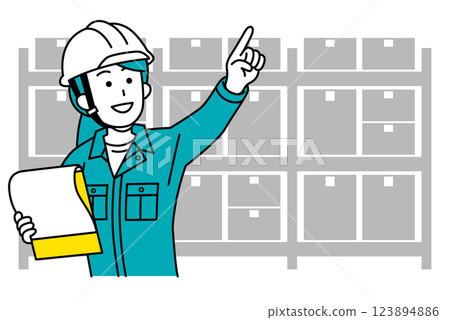 A female worker managing inventory A female worker managing inventory 123894886