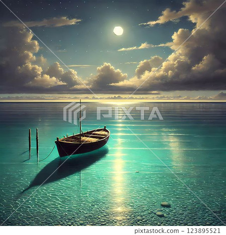 Fishing boat on the sea 123895521