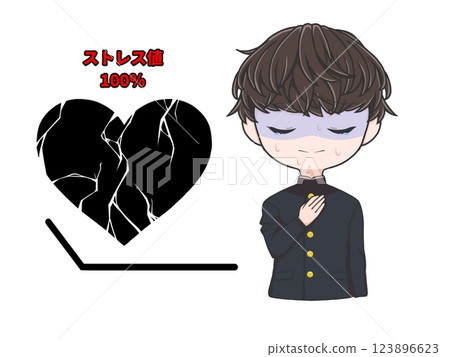 男性 5/5,顯示壓力水平 男性 5/5,顯示壓力水平 123896623