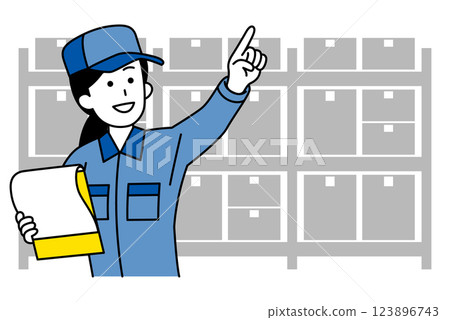 A delivery woman managing inventory A delivery woman managing inventory 123896743
