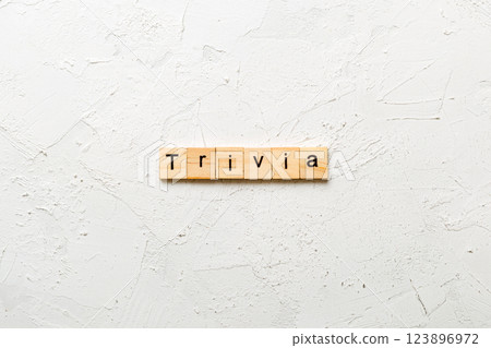 trivia word written on wood block. trivia text on table, concept trivia word written on wood block. trivia text on table, concept 123896972