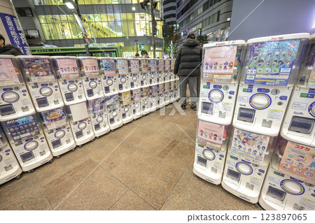 Gochapon capsules egg machine in Yodobashi Camera store Dec 9 2024 123897065