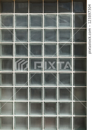 Glass brick wall 123897304