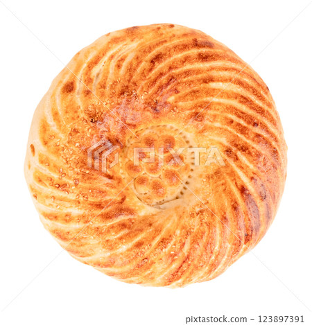 bread tortillas with sesame isolate on white background 123897391