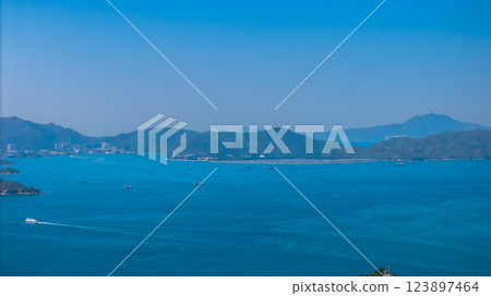 Feb 9 2025 Hong Kong Outer Harbour Coastal Skyline View Feb 9 2025 Hong Kong Outer Harbour Coastal Skyline View 123897464