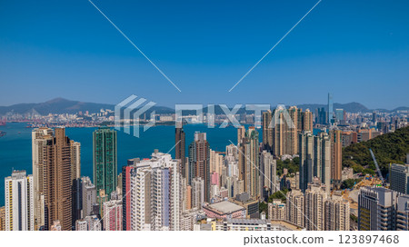 Feb 9 2025 View of Skyscrapers in a Modern Cityscape Close to the Ocean 123897468