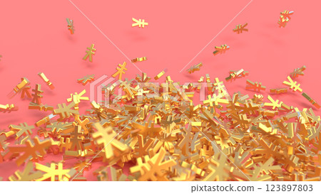 Falling golden yen mark rendering CG background Falling golden yen mark rendering CG background 123897803